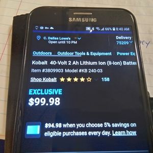 Kobalt 40v battery new